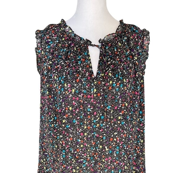 Diane von Furstenberg - Rebekah Splatter-Print Silk Tank Blouse Sz 8 - Picture 3 of 8